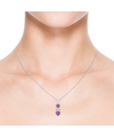 Natural Amethyst Heart Pendant Necklace for Women, Girls in 14K Solid Gold/Platinum/Sterling Silver | February Birthstone | J...