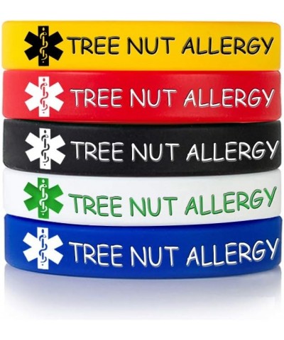 MZZJ Custom Engraving Medical Alert ID Jewelry Allergy ID Food Drug Allergy Bracelet,100% Silicone Rubber ID Bracelet Band,5 ...